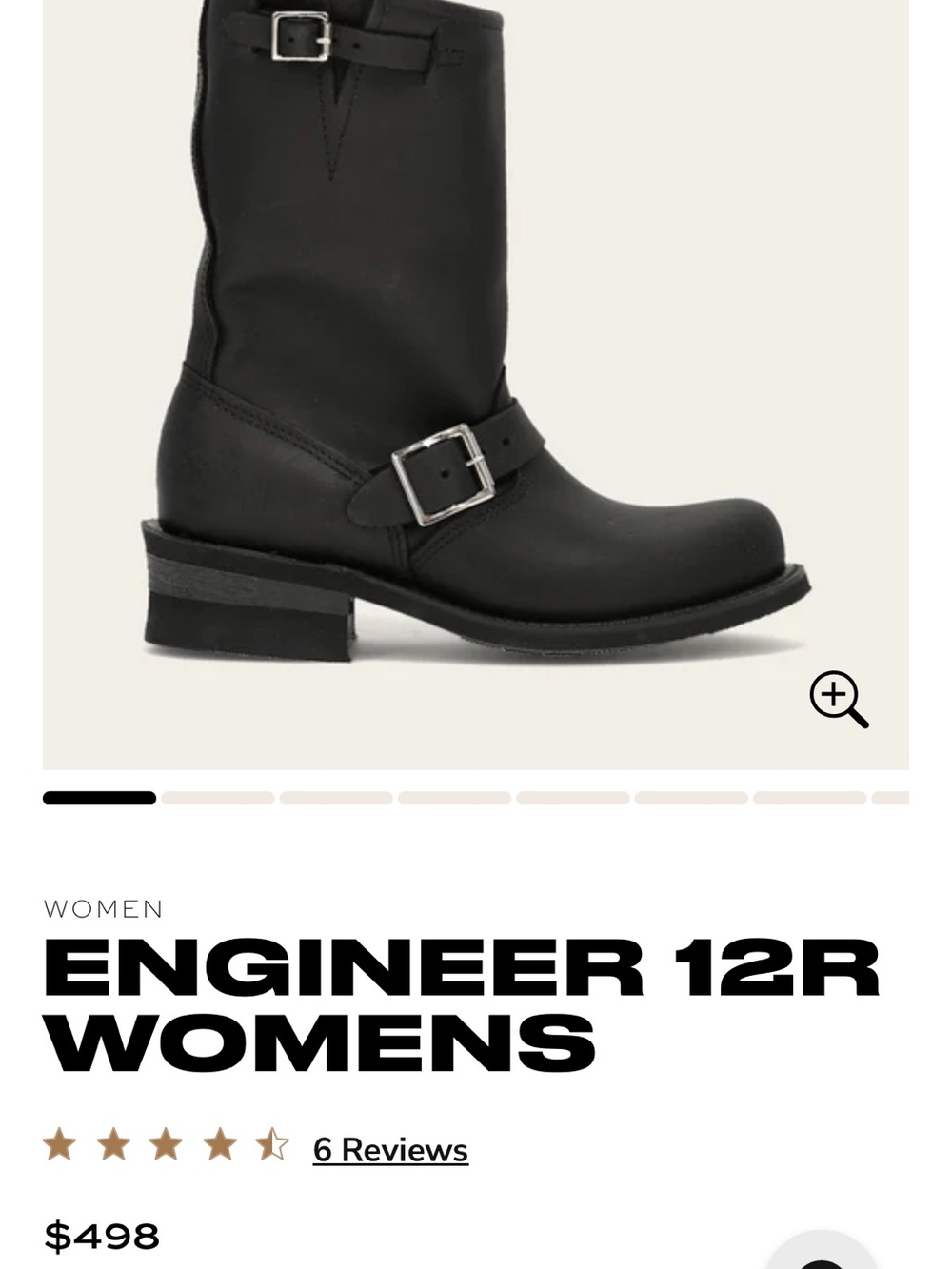 Frye Black Leather Engineer 12R Women's Moto Boot